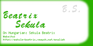 beatrix sekula business card